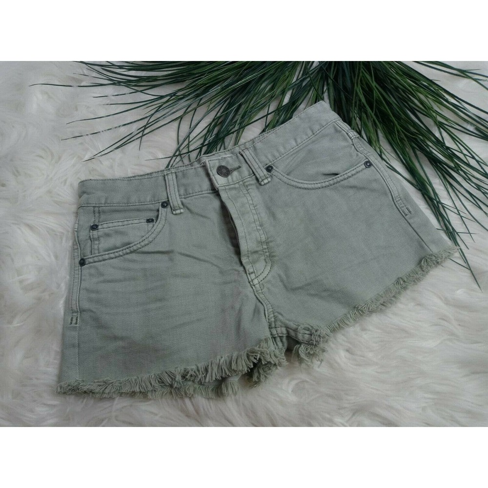 Free People Raw Hem Denim Shorts Button‎ Fly Jean